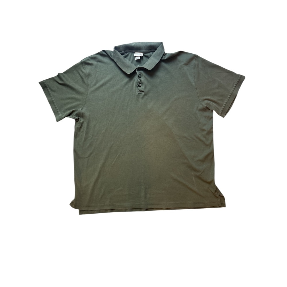 LLBean Mens XXL Tall Green Pima‎ Cotton Short Sleeve Polo Shirt